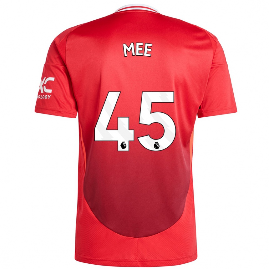 Niño Fútbol Camiseta Dermot Mee #45 Rojo Brillante 1ª Equipación 2024/25