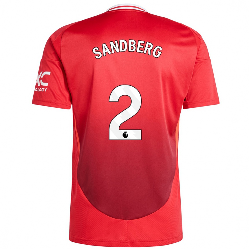 Niño Fútbol Camiseta Anna Sandberg #2 Rojo Brillante 1ª Equipación 2024/25