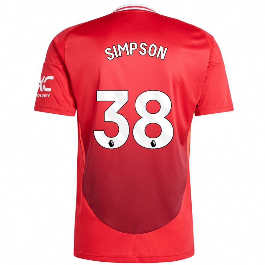 Niño Fútbol Camiseta Jess Simpson #38 Rojo Brillante 1ª Equipación 2024/25