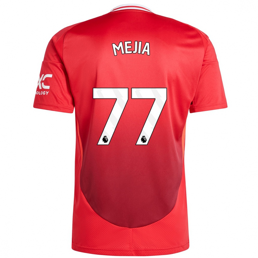 Niño Fútbol Camiseta Mateo Mejia #77 Rojo Brillante 1ª Equipación 2024/25