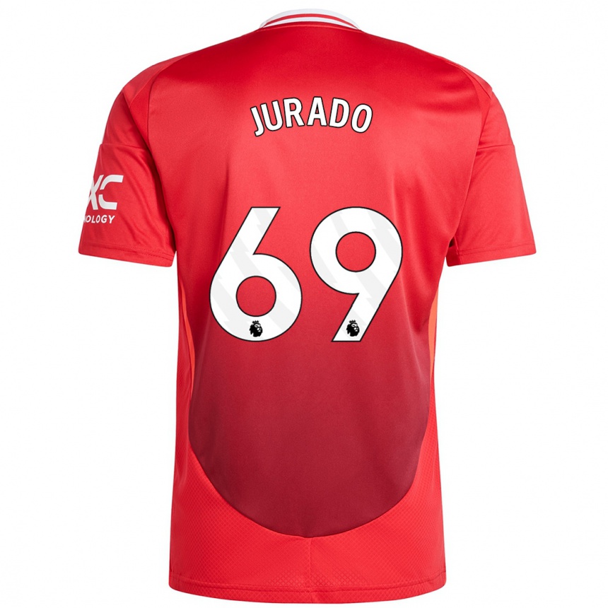 Niño Fútbol Camiseta Marc Jurado #69 Rojo Brillante 1ª Equipación 2024/25