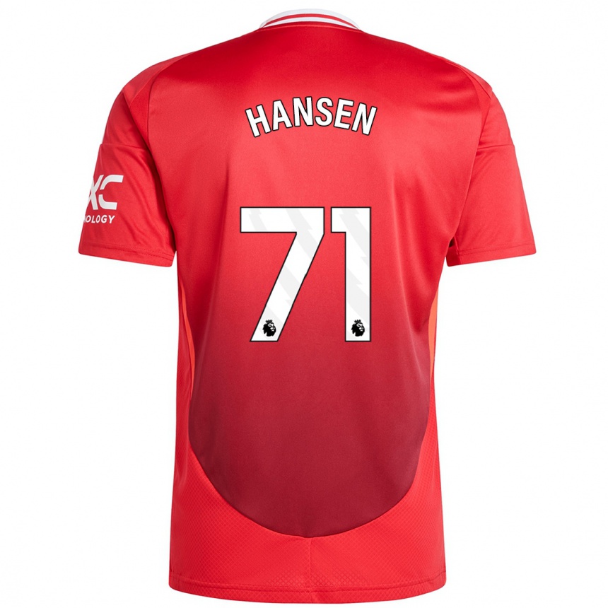 Niño Fútbol Camiseta Isak Hansen-Aaroen #71 Rojo Brillante 1ª Equipación 2024/25