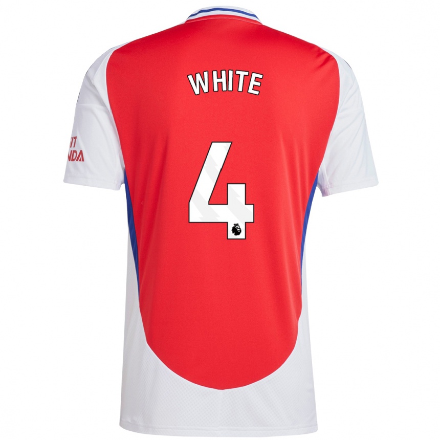 Niño Fútbol Camiseta Ben White #4 Rojo Blanco 1ª Equipación 2024/25