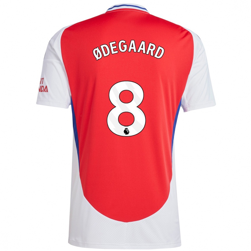 Niño Fútbol Camiseta Martin Odegaard #8 Rojo Blanco 1ª Equipación 2024/25