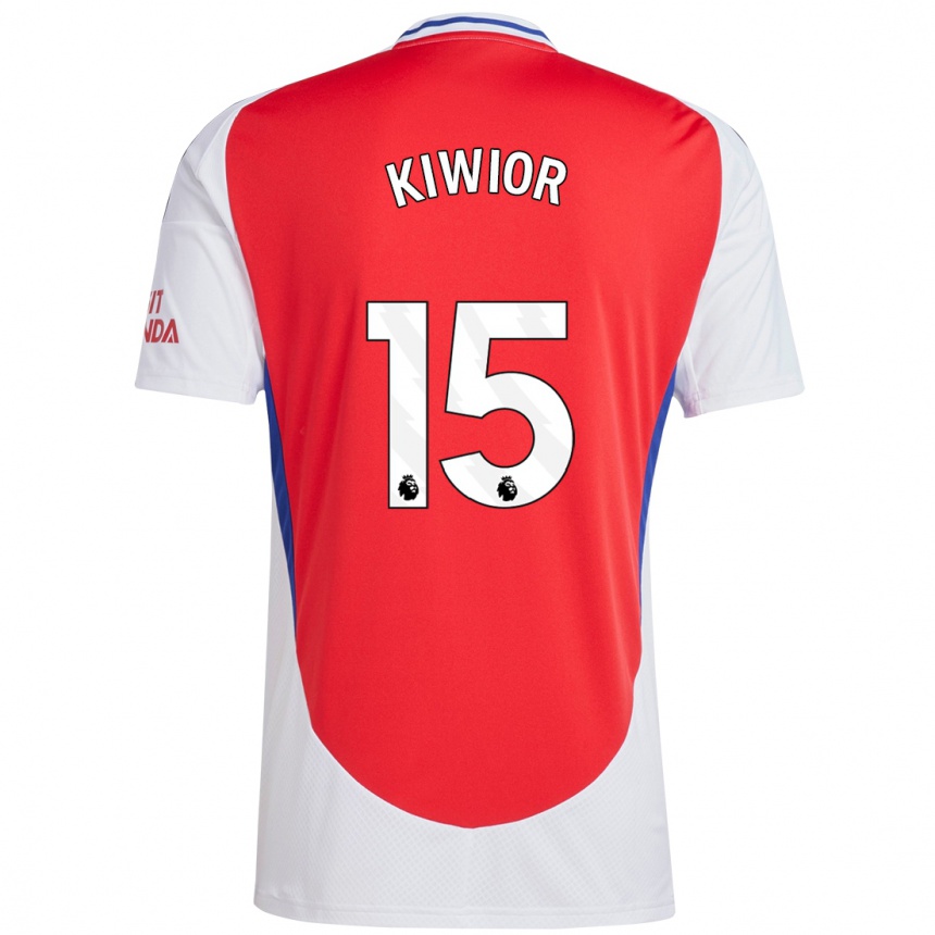 Niño Fútbol Camiseta Jakub Kiwior #15 Rojo Blanco 1ª Equipación 2024/25