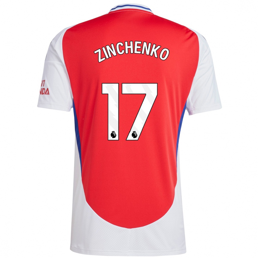 Niño Fútbol Camiseta Oleksandr Zinchenko #17 Rojo Blanco 1ª Equipación 2024/25