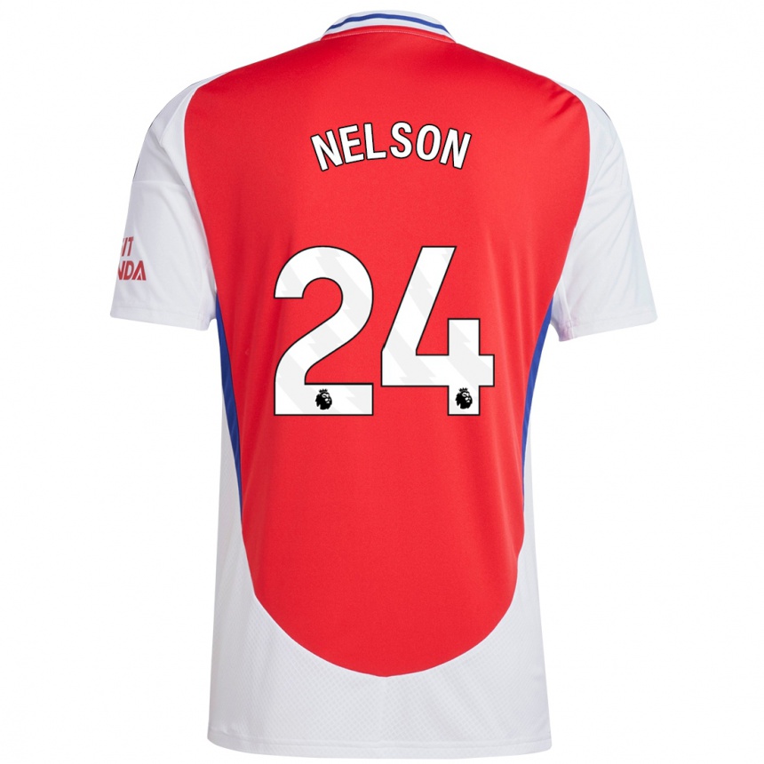 Niño Fútbol Camiseta Reiss Nelson #24 Rojo Blanco 1ª Equipación 2024/25