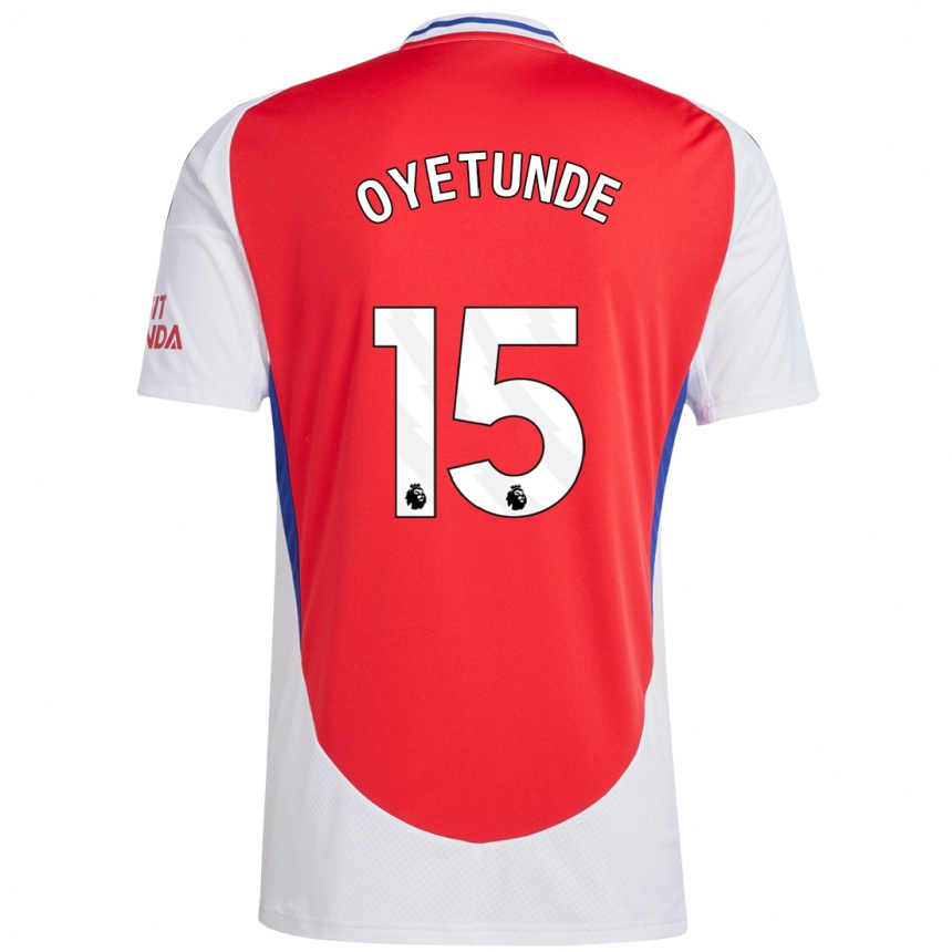 Niño Fútbol Camiseta Daniel Oyetunde #15 Rojo Blanco 1ª Equipación 2024/25