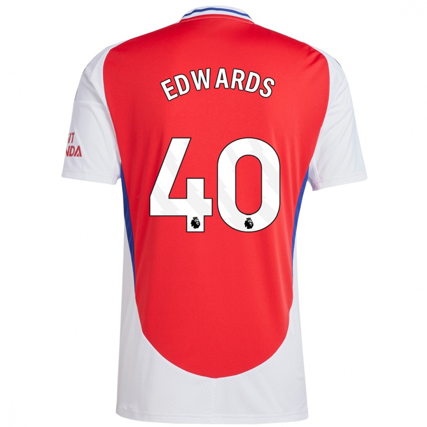 Niño Fútbol Camiseta Khayon Edwards #40 Rojo Blanco 1ª Equipación 2024/25