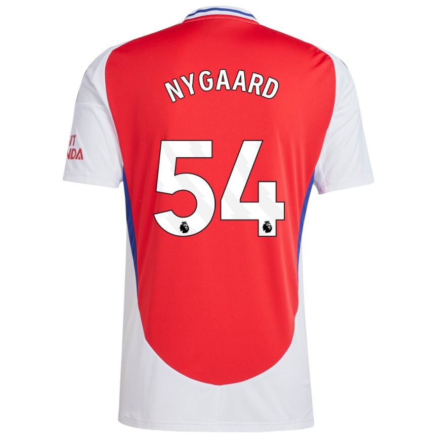 Niño Fútbol Camiseta Lucas Nygaard #54 Rojo Blanco 1ª Equipación 2024/25