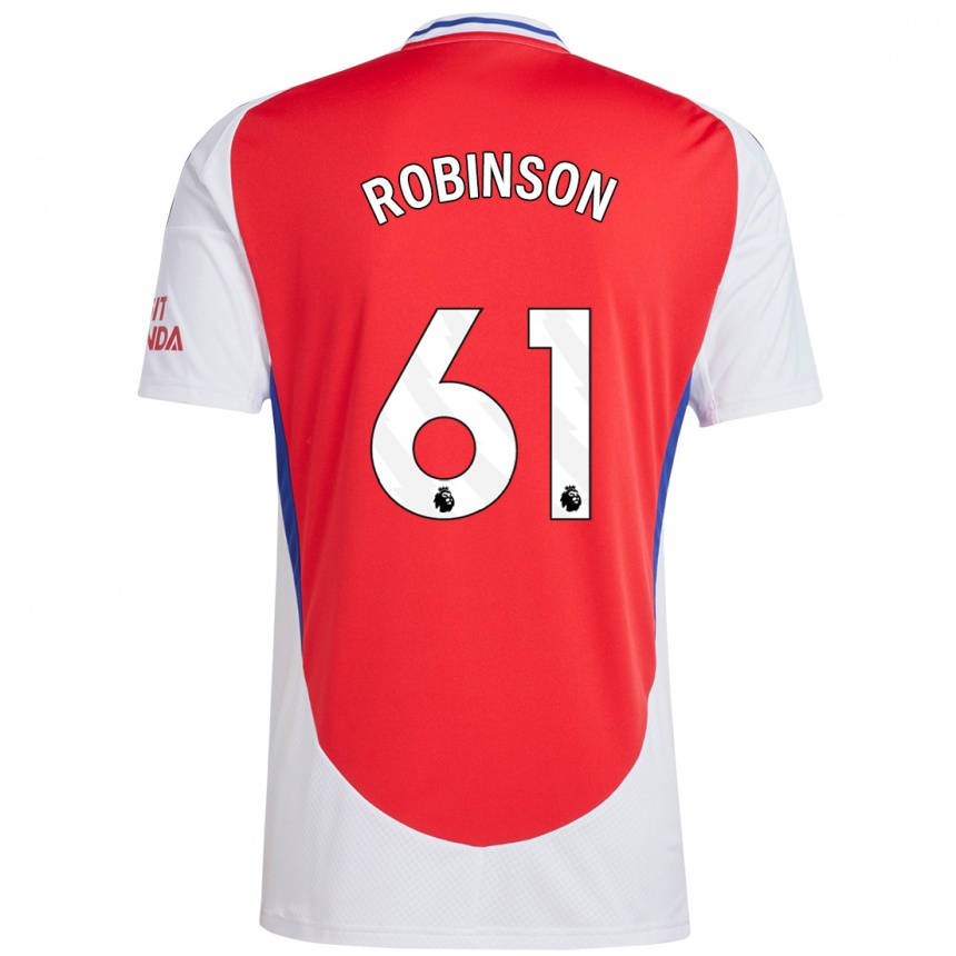 Niño Fútbol Camiseta Josh Robinson #61 Rojo Blanco 1ª Equipación 2024/25