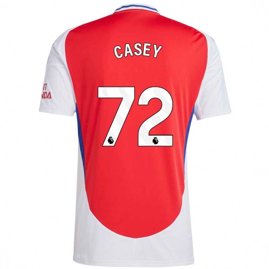 Niño Fútbol Camiseta Dan Casey #72 Rojo Blanco 1ª Equipación 2024/25