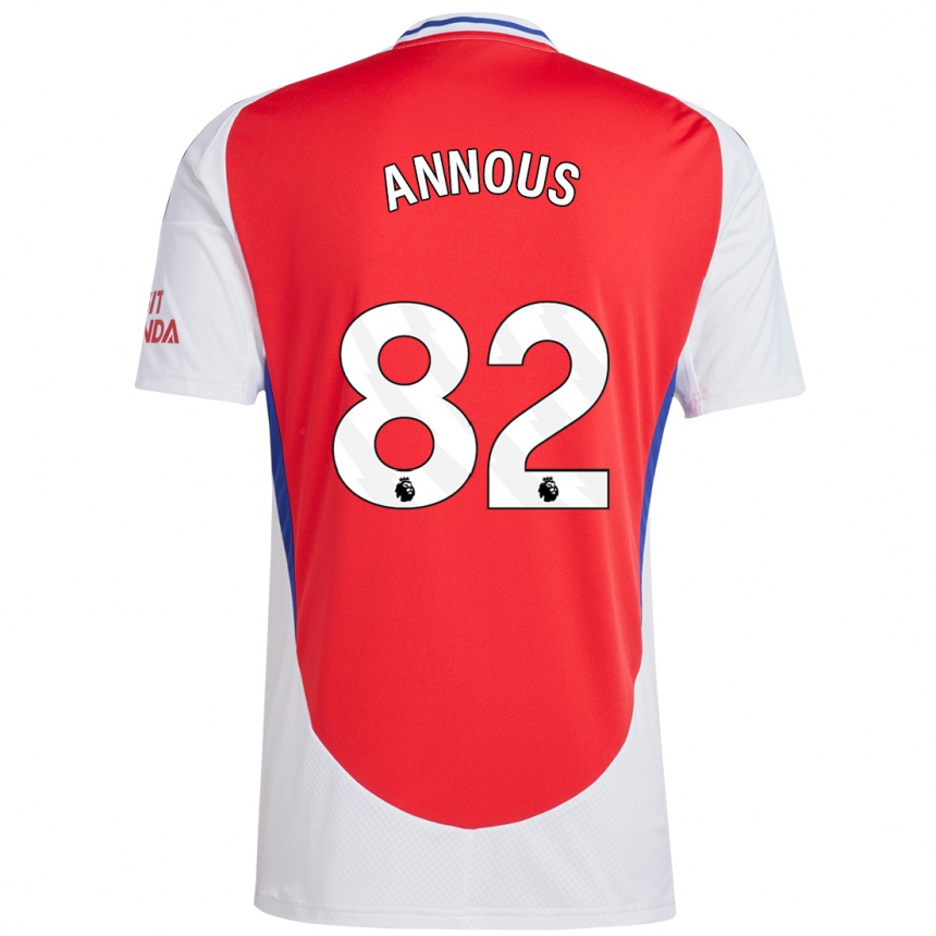 Niño Fútbol Camiseta Andre Annous #82 Rojo Blanco 1ª Equipación 2024/25