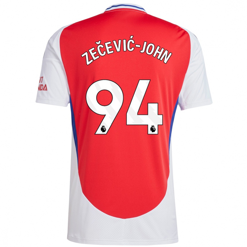 Niño Fútbol Camiseta Louis Zečević-John #94 Rojo Blanco 1ª Equipación 2024/25