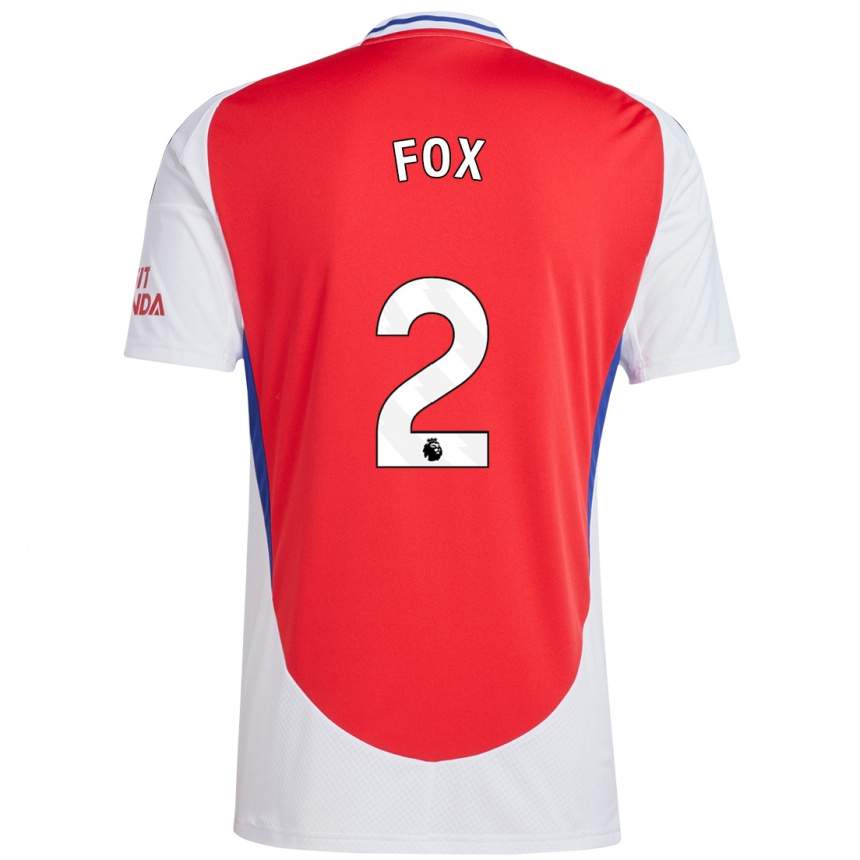 Niño Fútbol Camiseta Emily Fox #2 Rojo Blanco 1ª Equipación 2024/25