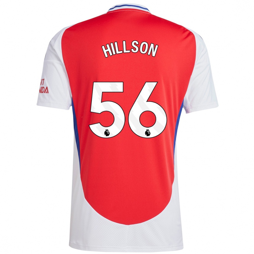 Niño Fútbol Camiseta James Hillson #56 Rojo Blanco 1ª Equipación 2024/25