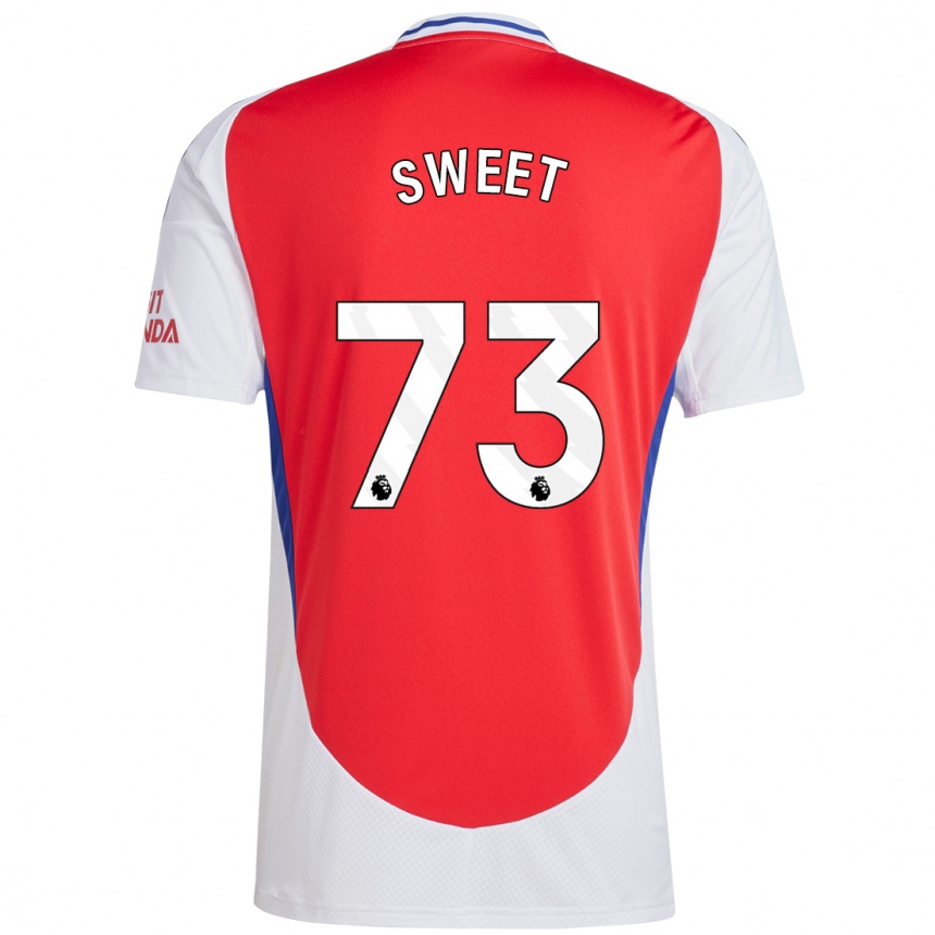 Niño Fútbol Camiseta James Sweet #73 Rojo Blanco 1ª Equipación 2024/25