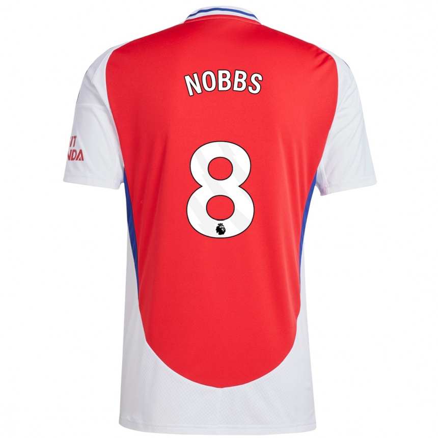 Niño Fútbol Camiseta Nobbs #8 Rojo Blanco 1ª Equipación 2024/25