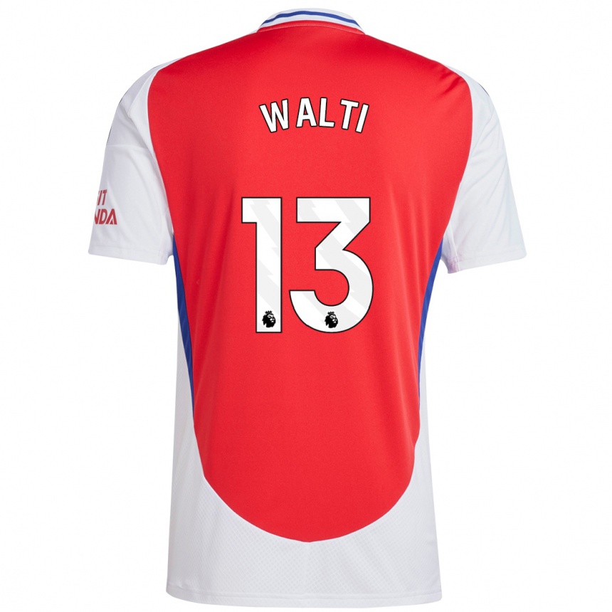 Niño Fútbol Camiseta Lia Walti #13 Rojo Blanco 1ª Equipación 2024/25