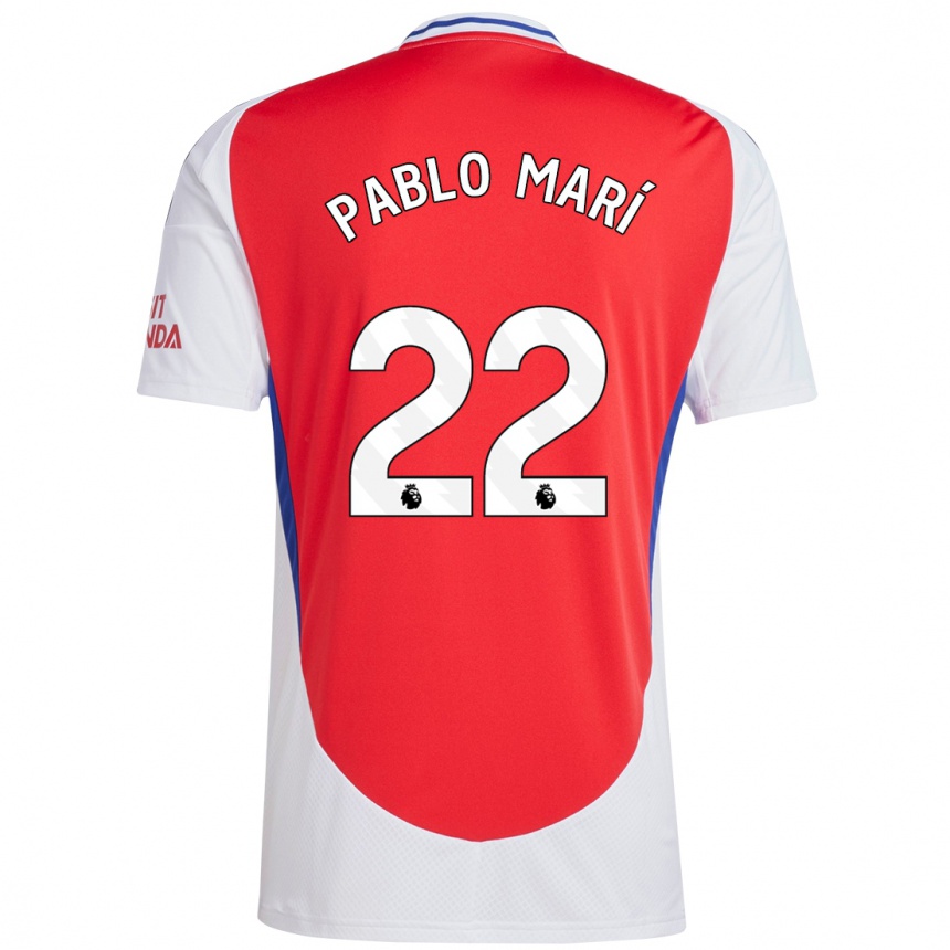 Niño Fútbol Camiseta Pablo Mari #22 Rojo Blanco 1ª Equipación 2024/25