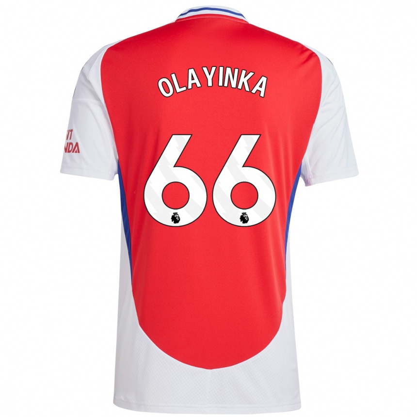 Niño Fútbol Camiseta James Olayinka #66 Rojo Blanco 1ª Equipación 2024/25