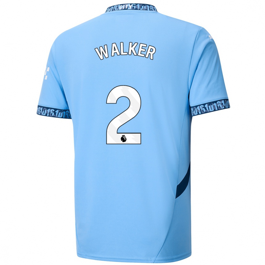 Niño Fútbol Camiseta Kyle Walker #2 Azul Marino 1ª Equipación 2024/25