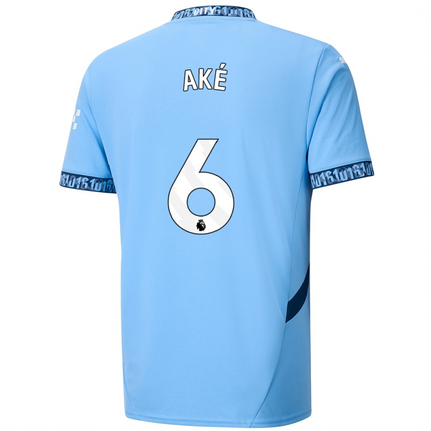 Niño Fútbol Camiseta Nathan Ake #6 Azul Marino 1ª Equipación 2024/25