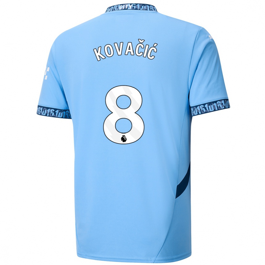 Niño Fútbol Camiseta Mateo Kovacic #8 Azul Marino 1ª Equipación 2024/25