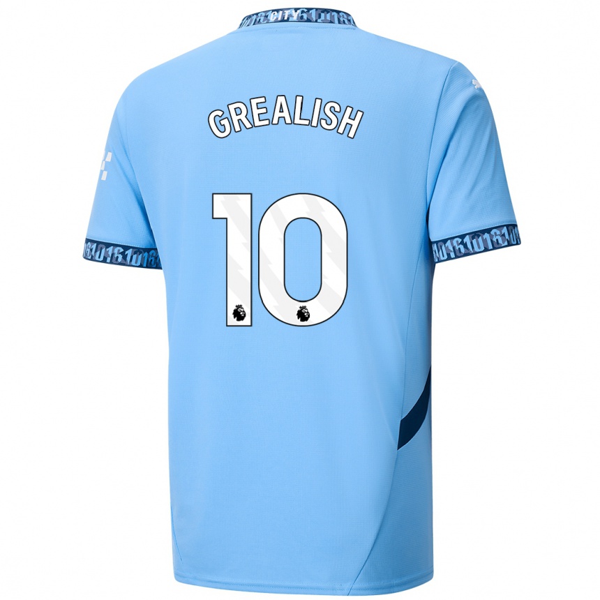 Niño Fútbol Camiseta Jack Grealish #10 Azul Marino 1ª Equipación 2024/25