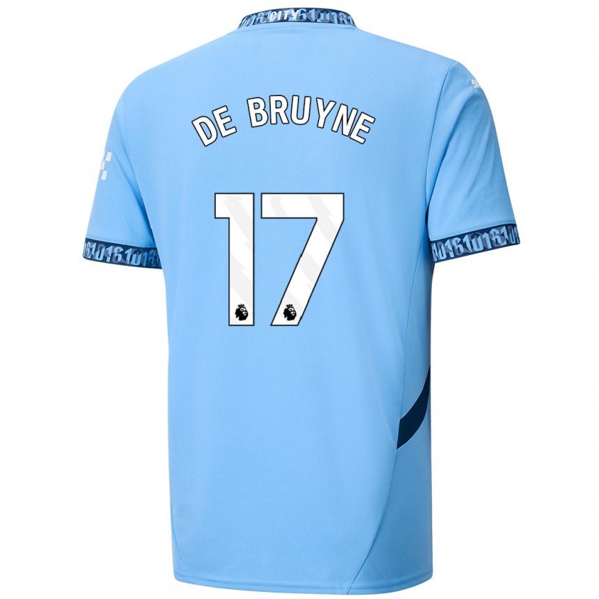 Niño Fútbol Camiseta Kevin De Bruyne #17 Azul Marino 1ª Equipación 2024/25