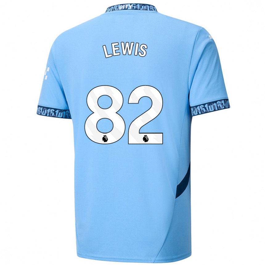 Niño Fútbol Camiseta Rico Lewis #82 Azul Marino 1ª Equipación 2024/25