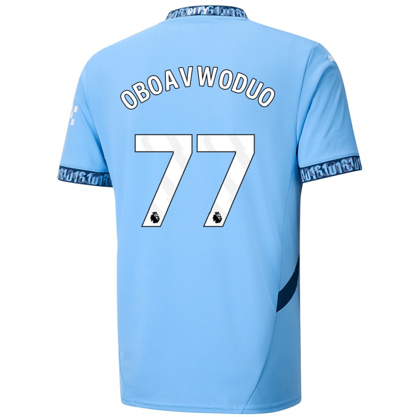 Niño Fútbol Camiseta Justin Oboavwoduo #77 Azul Marino 1ª Equipación 2024/25