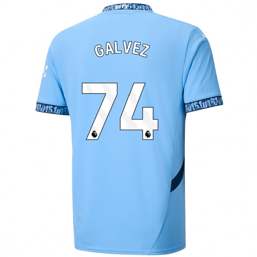 Niño Fútbol Camiseta Tomas Galvez #74 Azul Marino 1ª Equipación 2024/25