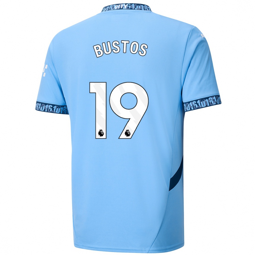 Niño Fútbol Camiseta Nahuel Bustos #19 Azul Marino 1ª Equipación 2024/25