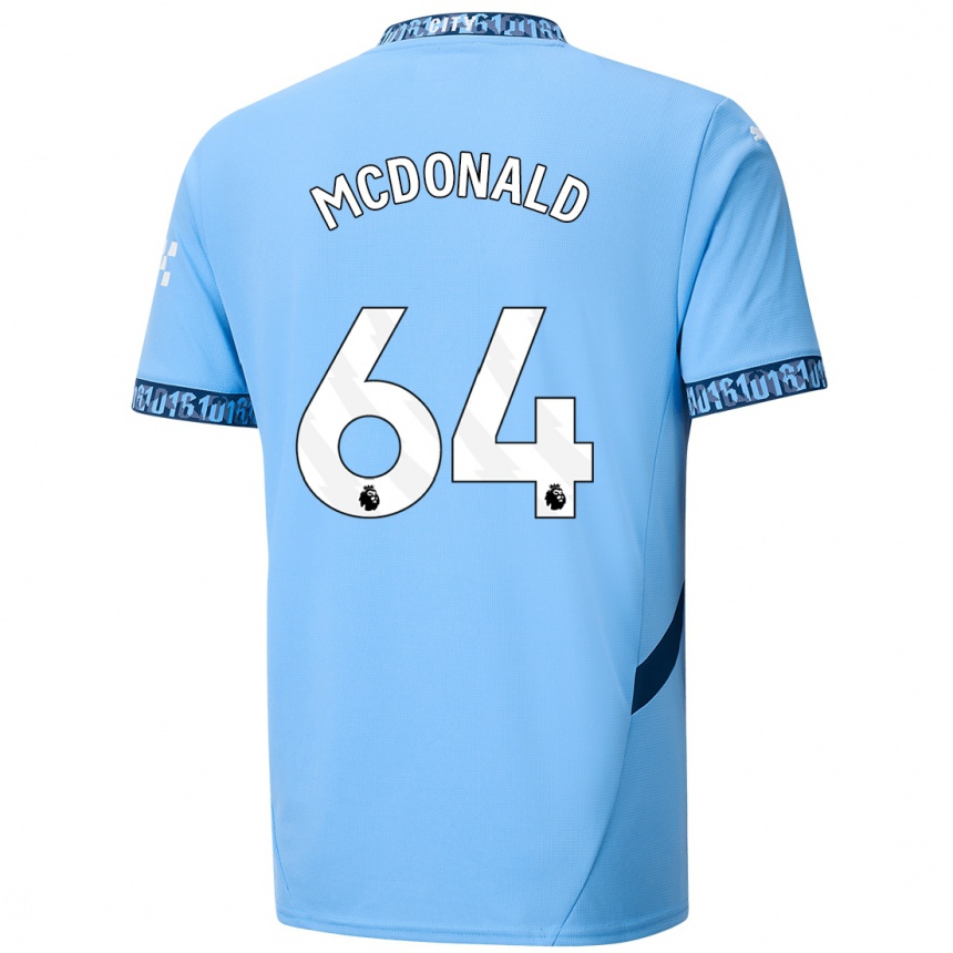 Niño Fútbol Camiseta Rowan Mcdonald #64 Azul Marino 1ª Equipación 2024/25