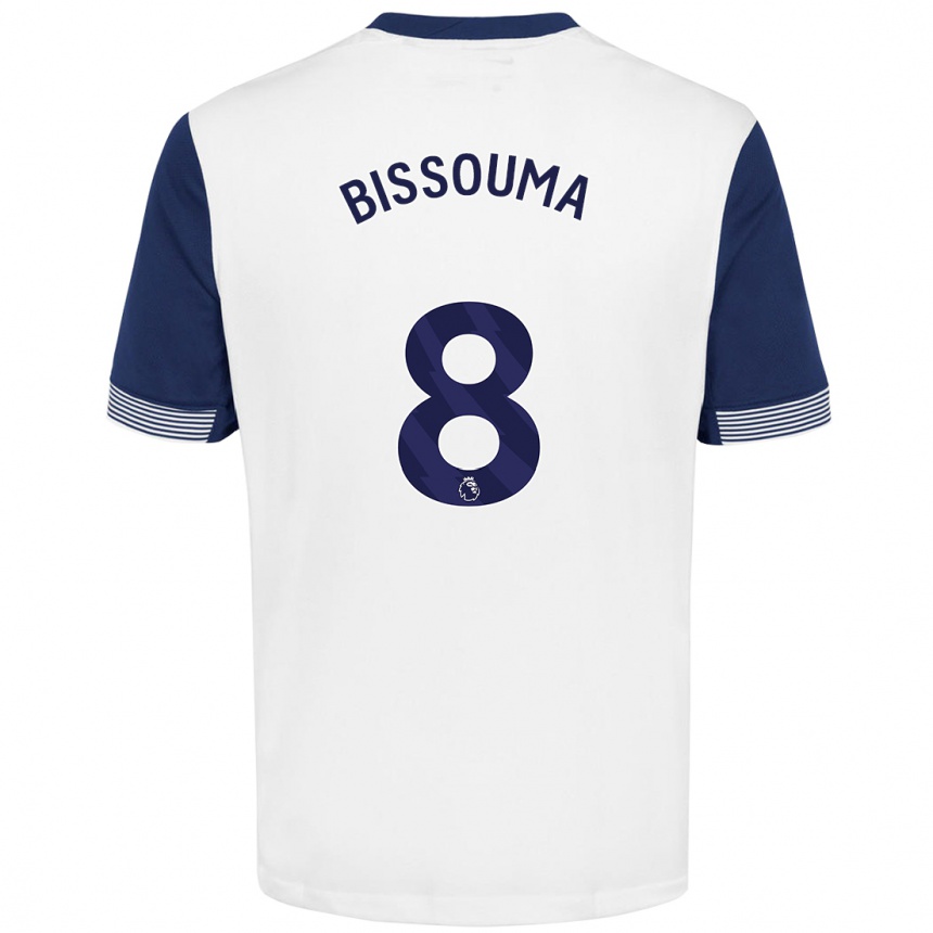 Niño Fútbol Camiseta Yves Bissouma #8 Blanco Azul 1ª Equipación 2024/25