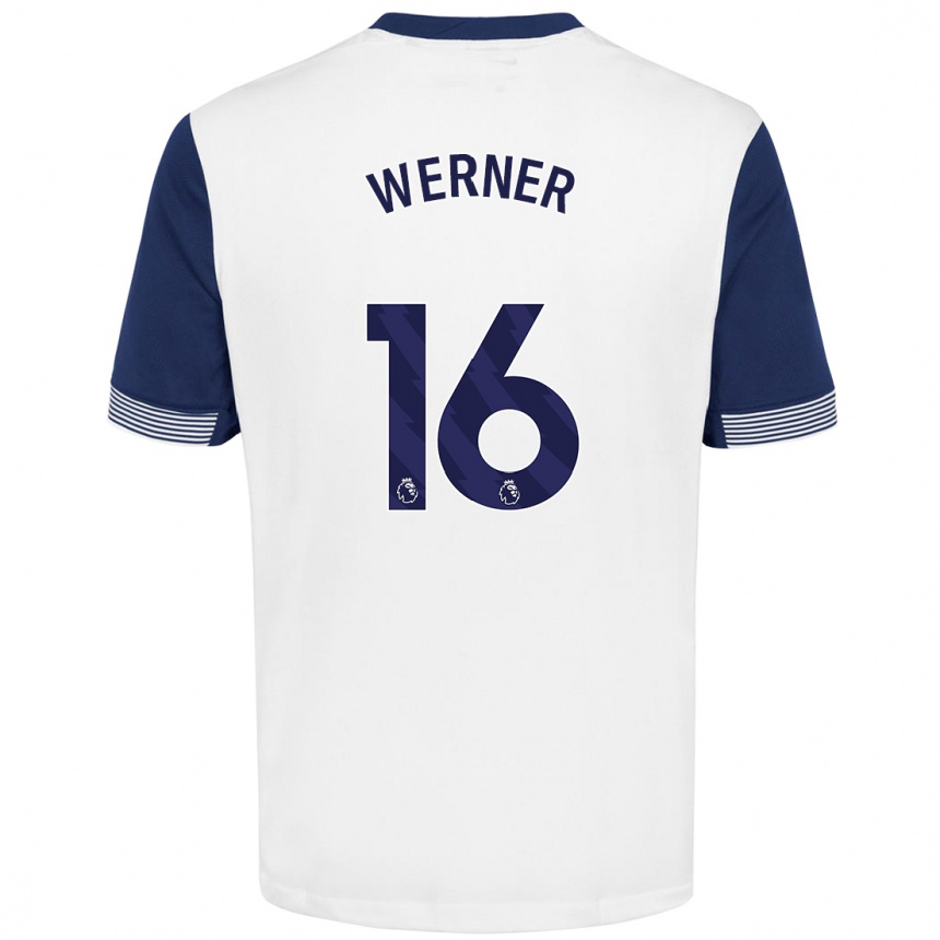 Niño Fútbol Camiseta Timo Werner #16 Blanco Azul 1ª Equipación 2024/25