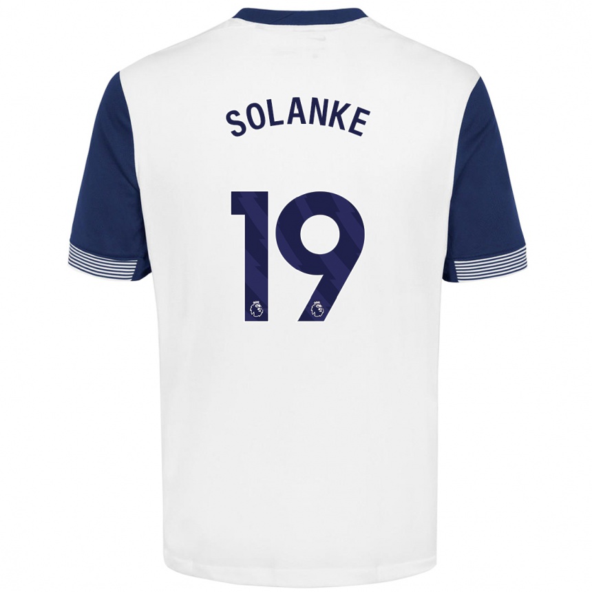 Niño Fútbol Camiseta Dominic Solanke #19 Blanco Azul 1ª Equipación 2024/25