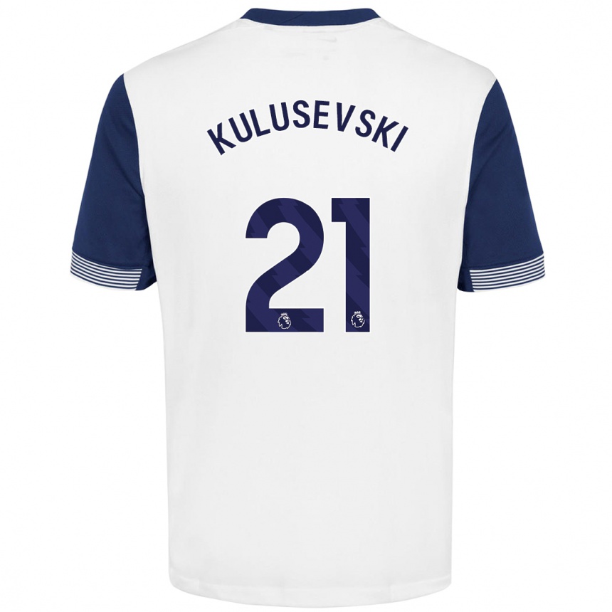 Niño Fútbol Camiseta Dejan Kulusevski #21 Blanco Azul 1ª Equipación 2024/25