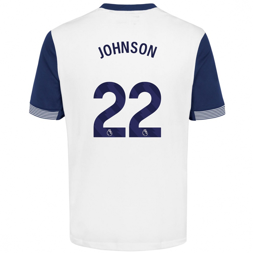 Niño Fútbol Camiseta Brennan Johnson #22 Blanco Azul 1ª Equipación 2024/25