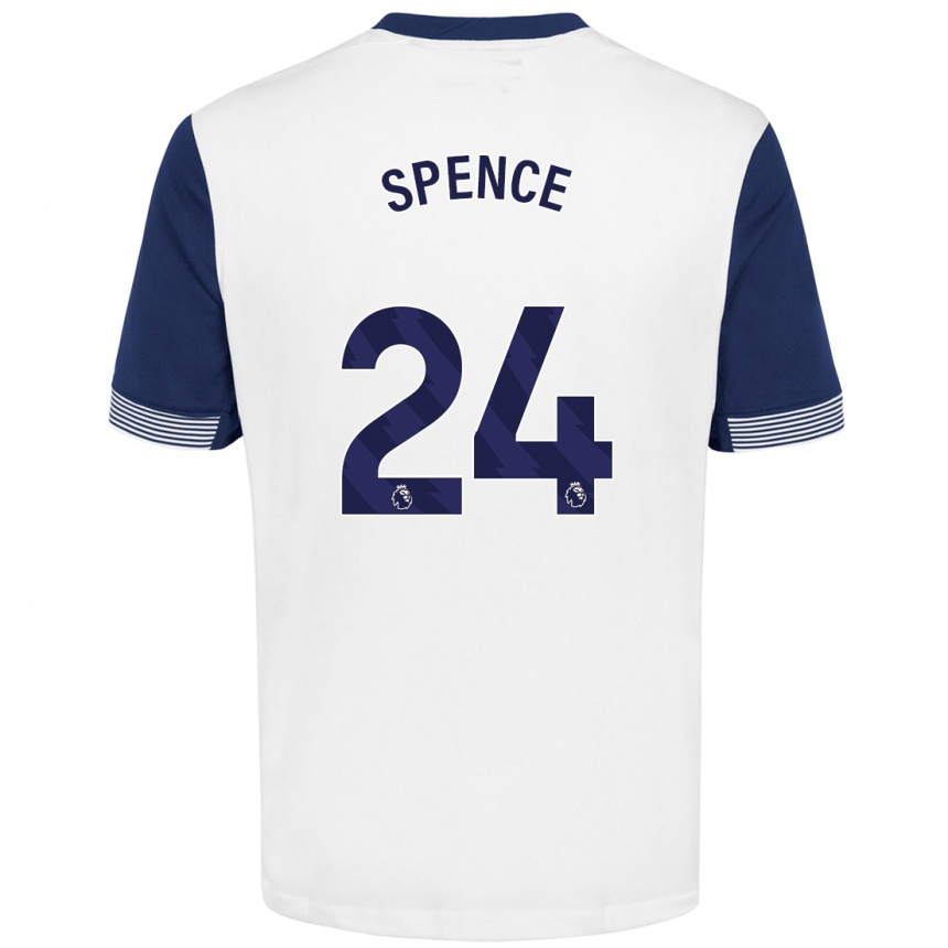 Niño Fútbol Camiseta Djed Spence #24 Blanco Azul 1ª Equipación 2024/25