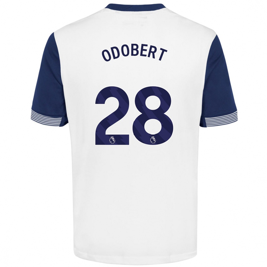 Niño Fútbol Camiseta Wilson Odobert #28 Blanco Azul 1ª Equipación 2024/25