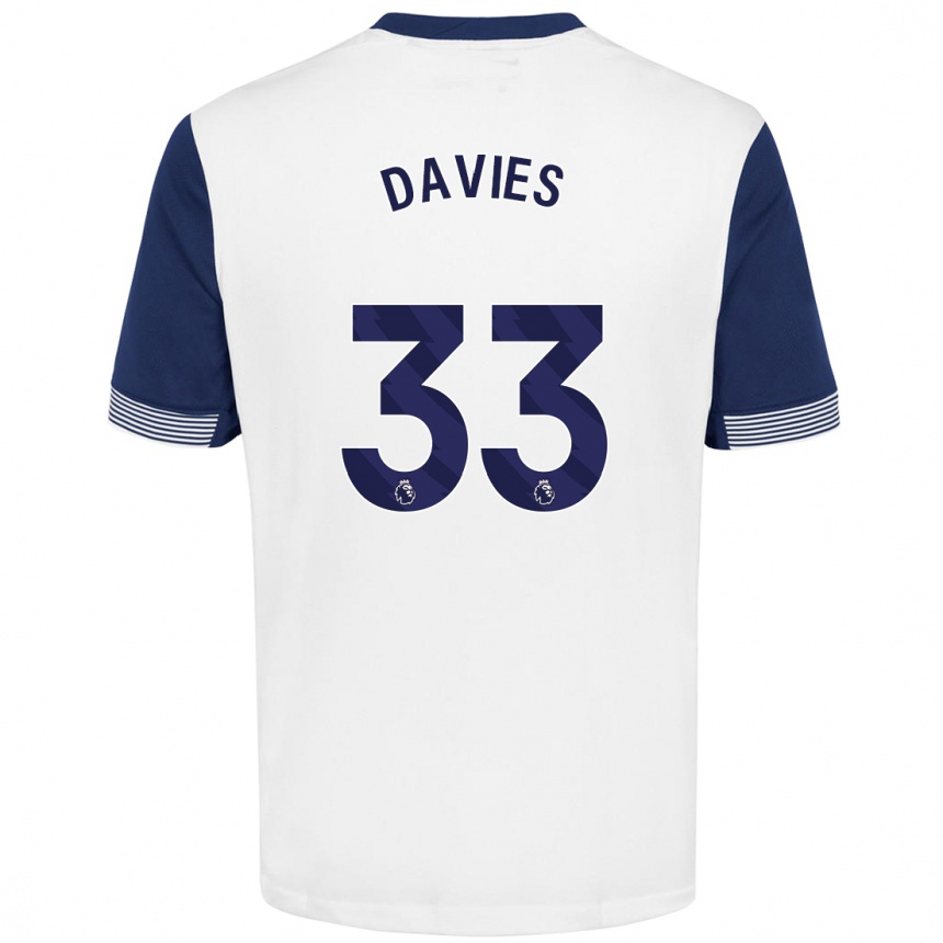 Niño Fútbol Camiseta Ben Davies #33 Blanco Azul 1ª Equipación 2024/25