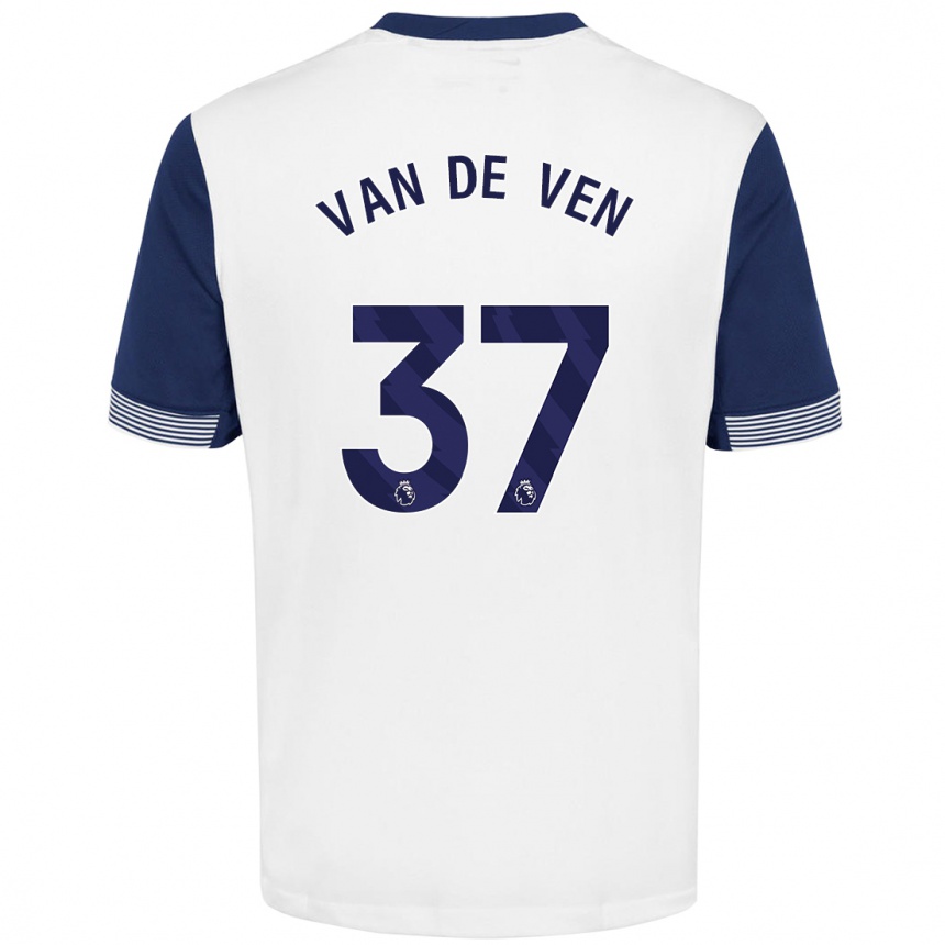 Niño Fútbol Camiseta Micky Van De Ven #37 Blanco Azul 1ª Equipación 2024/25