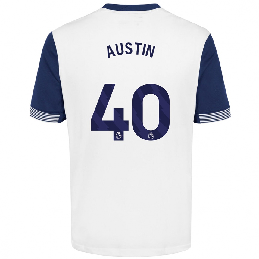 Niño Fútbol Camiseta Brandon Austin #40 Blanco Azul 1ª Equipación 2024/25