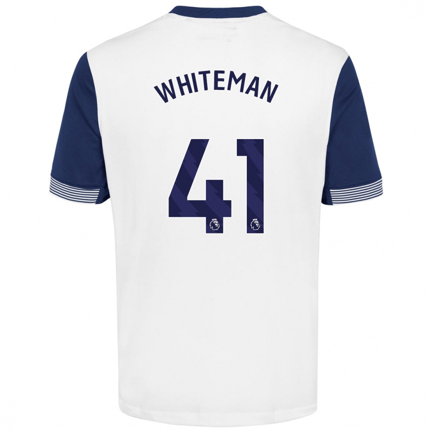 Niño Fútbol Camiseta Alfie Whiteman #41 Blanco Azul 1ª Equipación 2024/25