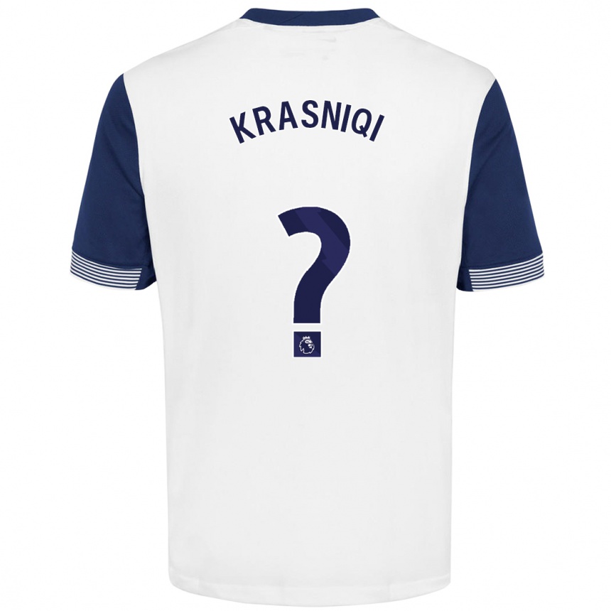 Niño Fútbol Camiseta Elliot Krasniqi #0 Blanco Azul 1ª Equipación 2024/25