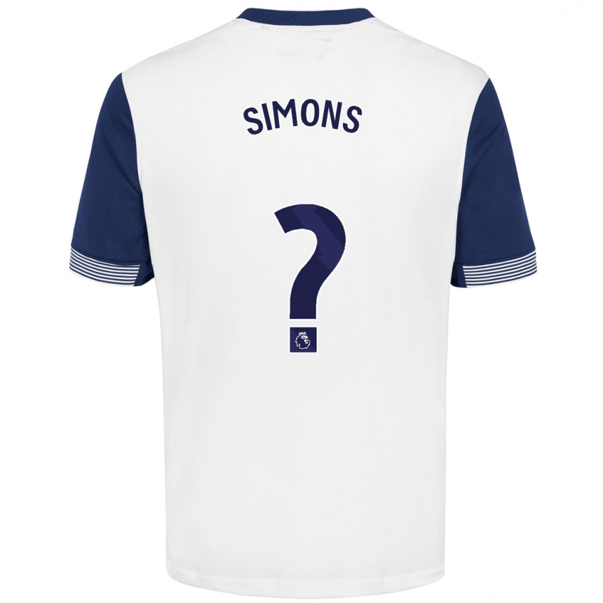 Niño Fútbol Camiseta Zach Simons #0 Blanco Azul 1ª Equipación 2024/25