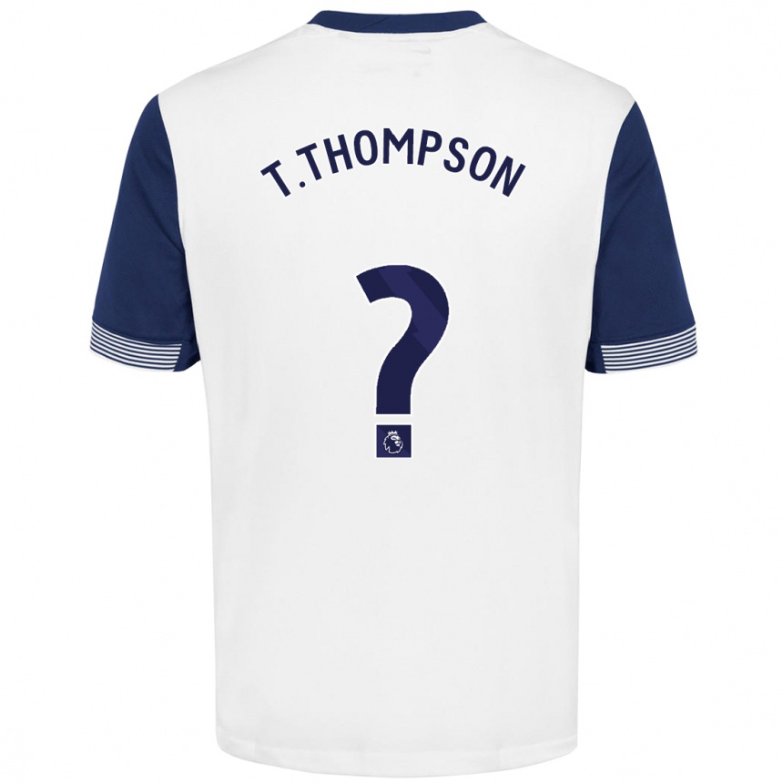 Niño Fútbol Camiseta Tynan Thompson #0 Blanco Azul 1ª Equipación 2024/25