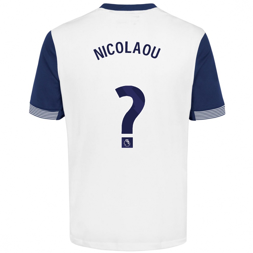 Niño Fútbol Camiseta Shakil Nicolaou #0 Blanco Azul 1ª Equipación 2024/25